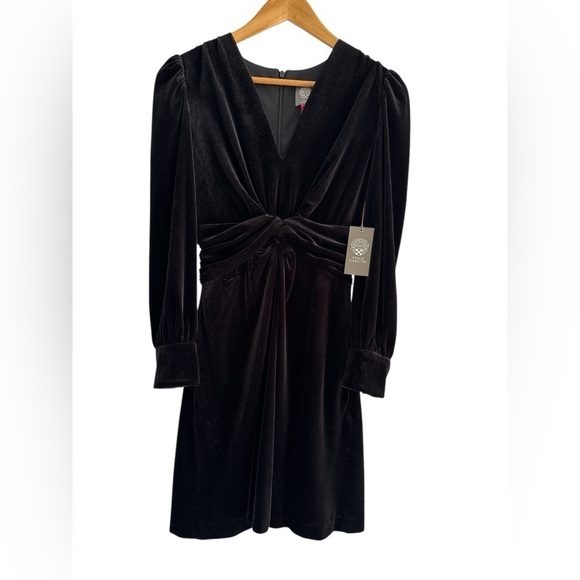 Vince Camuto Velvet Twist-Front Dress - Picture 2 of 11